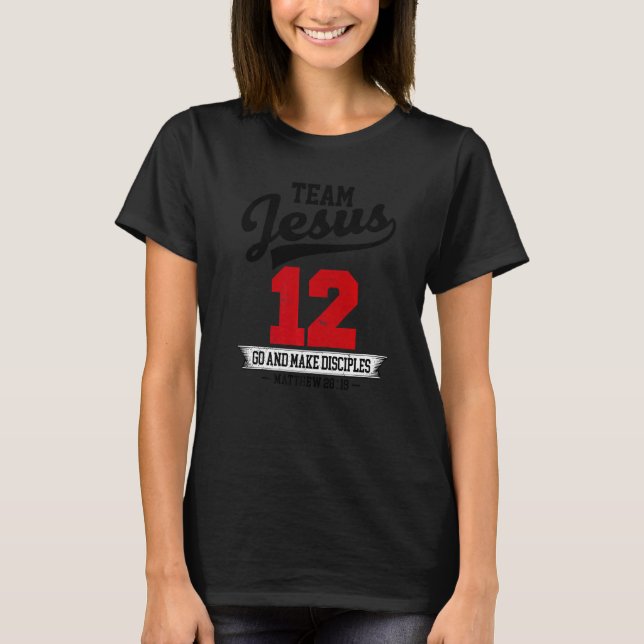 Jesus and Baseball Team Jesus Christian Matthew 28 T Shirt (Framsida)