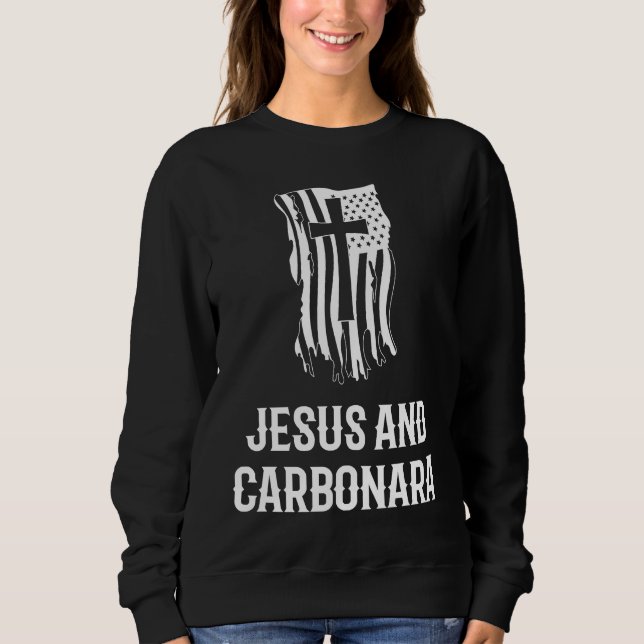 Jesus and Carbonara Christian Carbonara T Shirt (Framsida)