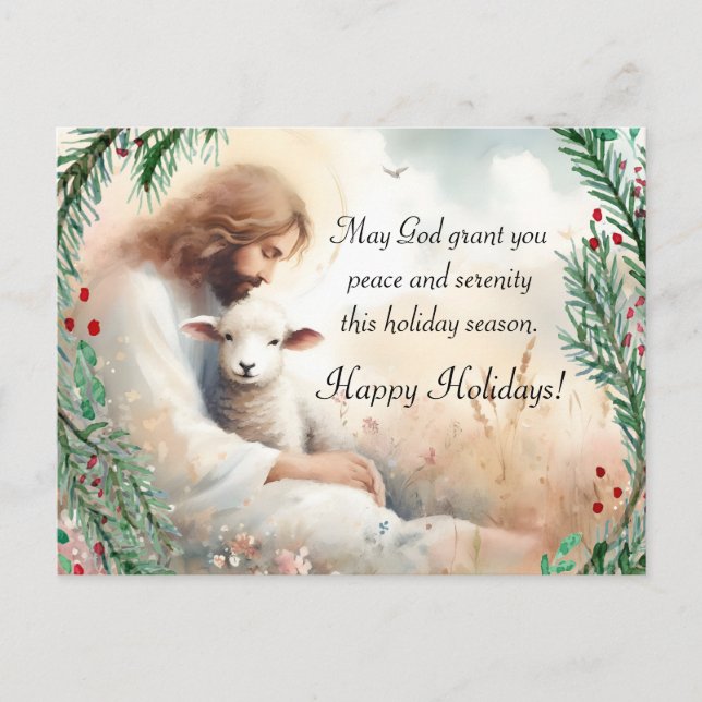 Jesus and Lamb Vykort (Framsida)