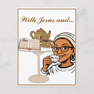 Jesus and My Tea Stationery Vykort