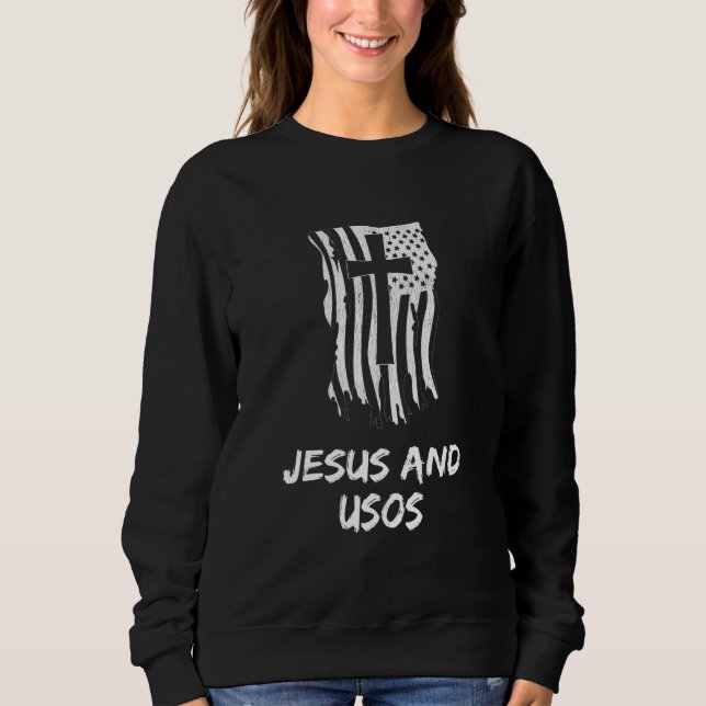 Jesus and USOs for a Christian USOs Fan T Shirt (Framsida)