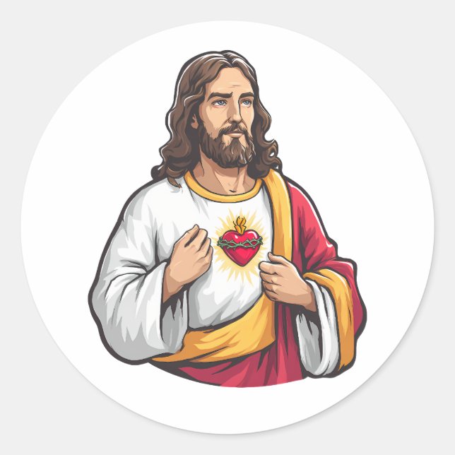 Jesus Andaktskonst Klistermärke (Framsida)