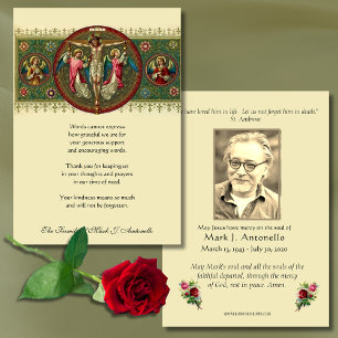 Jesus Änglar Sympati Funeral Catholik Tack Kort
