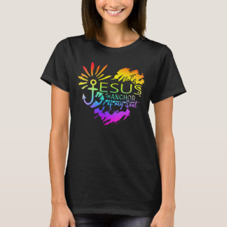 Jesus Ankar för Min Själ – Hjärtkors T Shirt