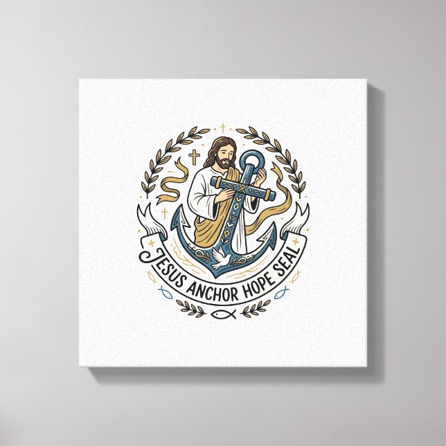 Jesus Ankar Hopp Sigill Jesus Ankar Hopp Sigill Ch Canvastryck (Framsida)