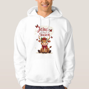 Jesus Anledning Till Säsongen Ko Jul Kristna Hoodie