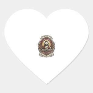 Jesus Antikviteter Arv Grafik T-Shirt Kristet Kons Hjärtformat Klistermärke