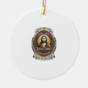 Jesus Antikviteter Arv Grafik T-Shirt Kristet Kons Julgransprydnad Keramik