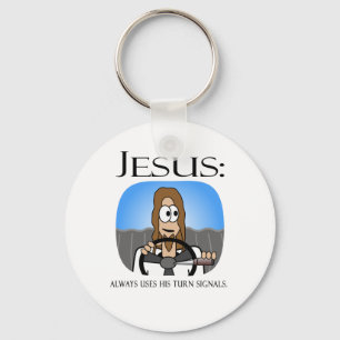 Jesus använder hans blinkers nyckelring