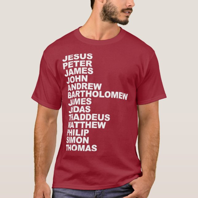 Jesus Apostles Jesus och de tolv lärarna T Shirt (Framsida)