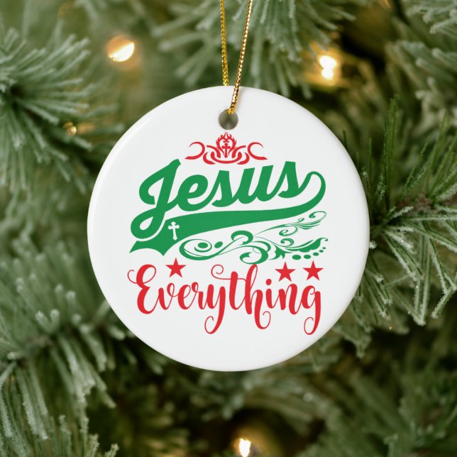 Jesus är allt kristet jultomte Guds son Julgransprydnad Keramik (Träd)