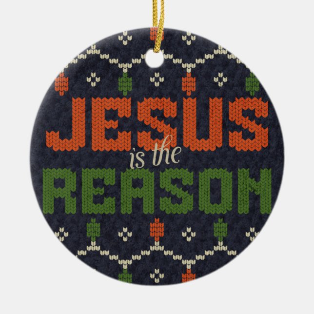 Jesus är Anledningen Julgransprydnad Keramik (Framsidan)