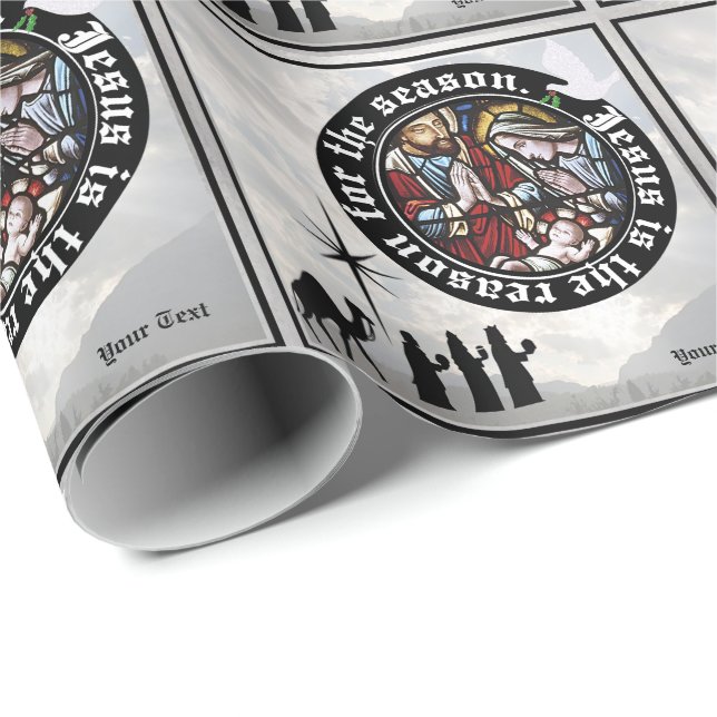 Jesus är anledningen till att säsong-gifts-figurat presentpapper (Rullad Hörn)