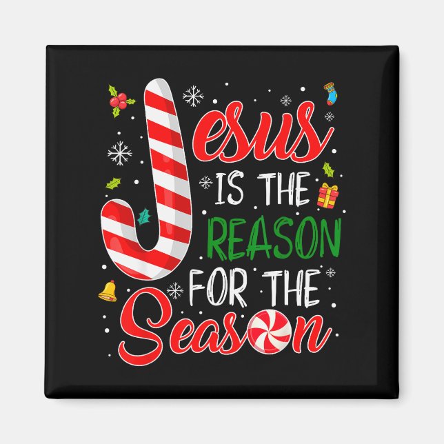 Jesus Är Anledningen Till Julen Jul Pyjamas Magnet (Framsidan)