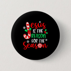 Jesus Är Anledningen Till Säsongen Jul Xmas Knapp