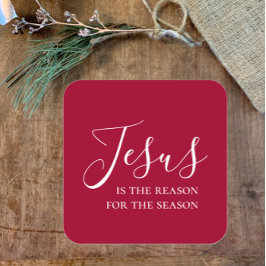 Jesus är anledningen till säsongen Red jul Fyrkantigt Klistermärke