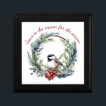 JESUS ÄR ANLEDNINGEN TILL SEASON-julofferten Minnesask<br><div class="desc">JESUS ÄR ANLEDNINGEN TILL SEASON INSPIRATIONAL Christian Jul Quote MED Cute Chickadee Winter WAND</div>
