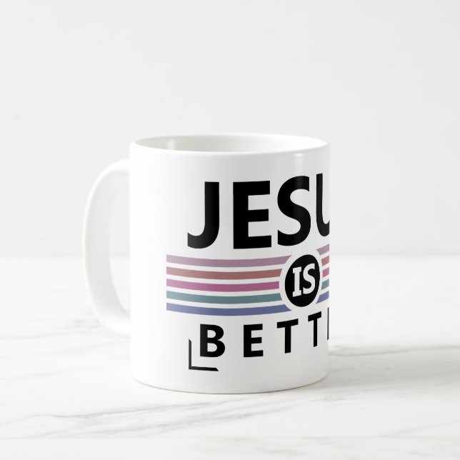Jesus är bättre kaffemugg (Framsida vänster)