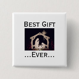 Jesus är "Best Gift Aldrig Ntivity Story" Knapp
