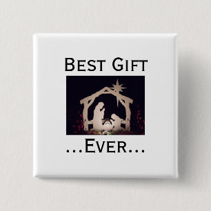 Jesus är "Best Gift Aldrig Ntivity Story" Knapp