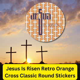 Jesus är borta _ Retro Orange Kor Runt Klistermärke