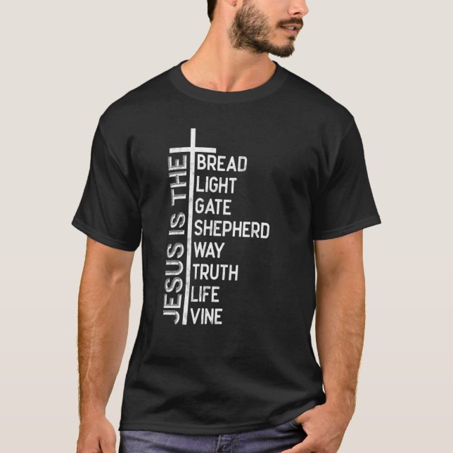 Jesus är Bread Light Grind Shepherd Way Truth L. T Shirt (Framsida)