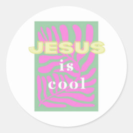 Jesus är Coola, PopArt Sticker, Christian Gift Runt Klistermärke
