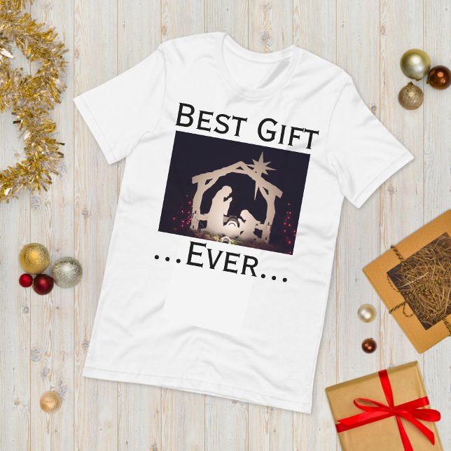 Jesus är den bästa gåvan Födelse Stjärna T-Shirt (Nativity Christmas T-shirt)