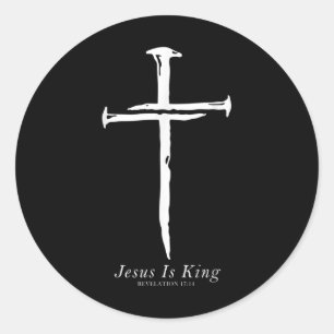 Jesus är den kristna är Kung, Kor Nagel Runt Klistermärke