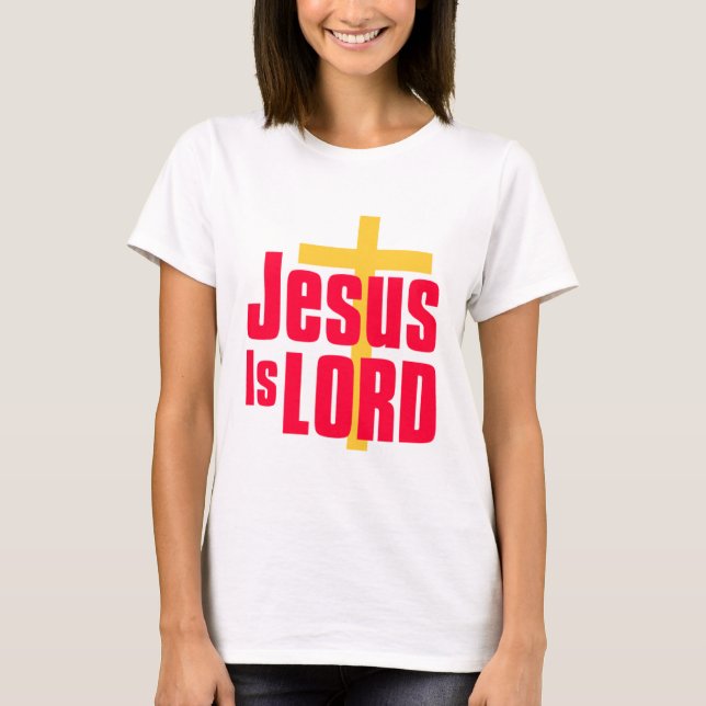Jesus är den kristna designen för lorden tee shirt (Framsida)