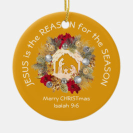 JESUS ÄR DEN KRISTNA Julen I Gulten. Julgransprydnad Keramik