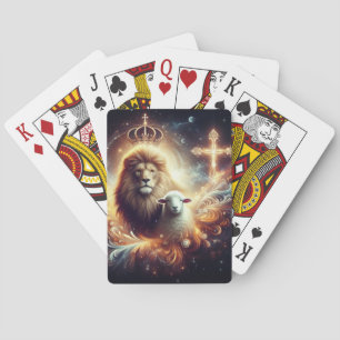 Jesus är den Lejona och lammen Casinokort