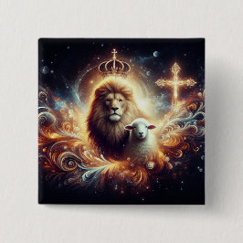 Jesus är den Lejona och lammen Knapp