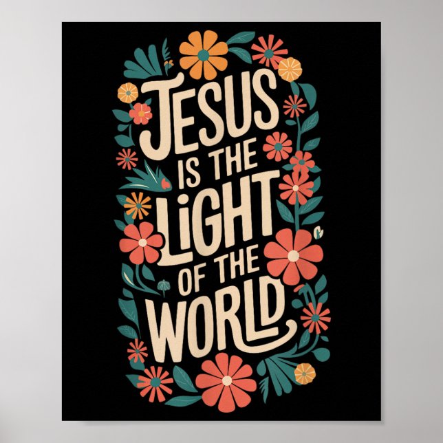 Jesus är den ljusa Religiösan Christian Poster (Framsidan)