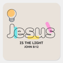 Jesus är den ljusa Sticker Fyrkantigt Klistermärke