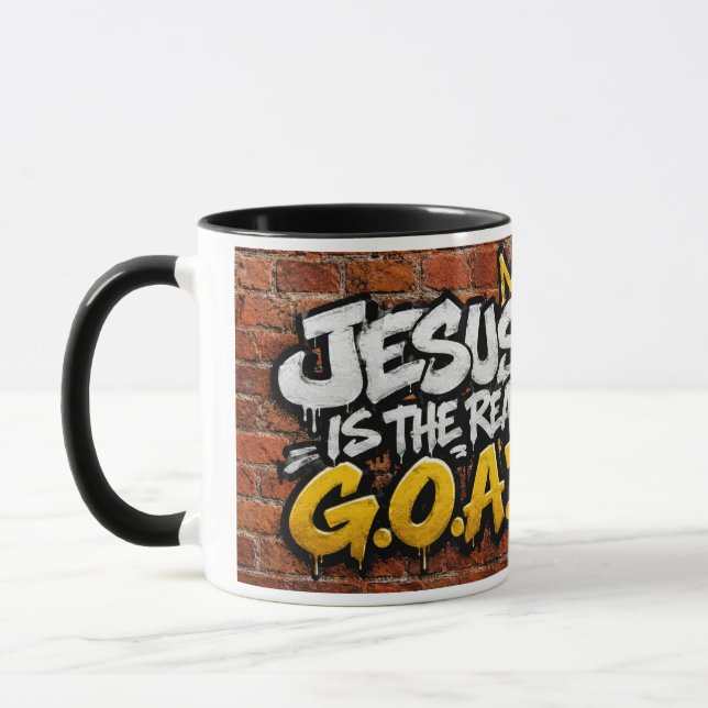 Jesus är den riktiga G.O.A.T Mugg (Vänster)