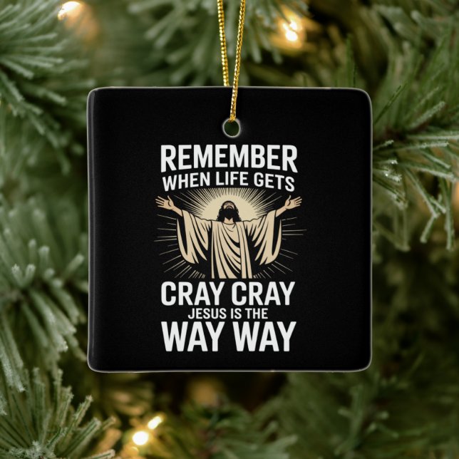 Jesus är den stiliga Religiösan för julsanning Julgransprydnad Keramik (Träd)