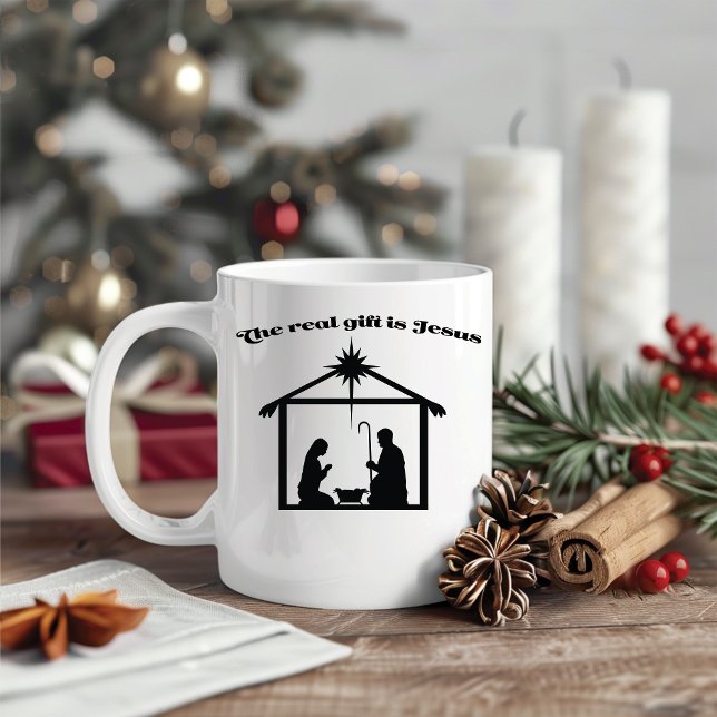 Jesus är den verkliga jultomheten kaffemugg (Skapare uppladdad)