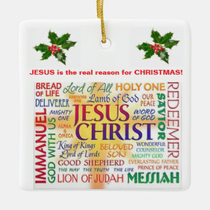 JESUS är den verkliga orsaken till CHRISTMAS! Julgransprydnad Keramik