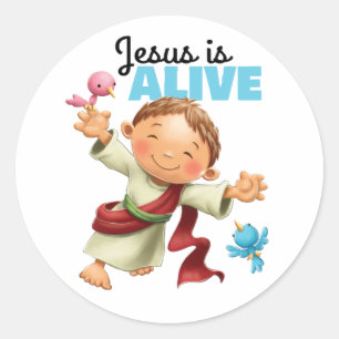Jesus är den vid liv bibelklistermärken runt klistermärke