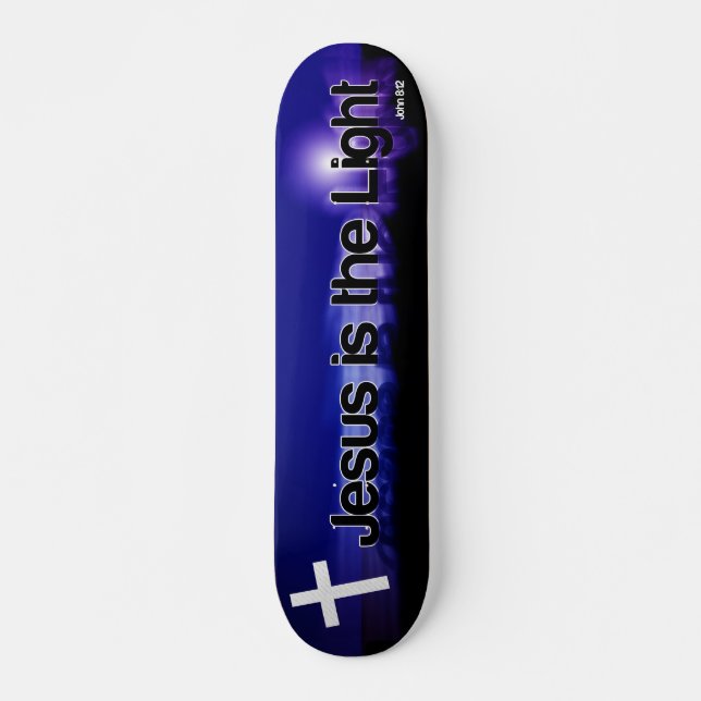 Jesus är det ljusa Skateboarddäcket Skateboard Bräda 19,5 Cm (Framsida)