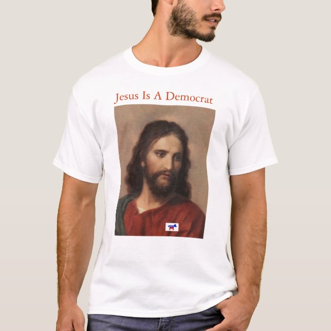 Jesus är en demokrat tee shirt (Framsida)