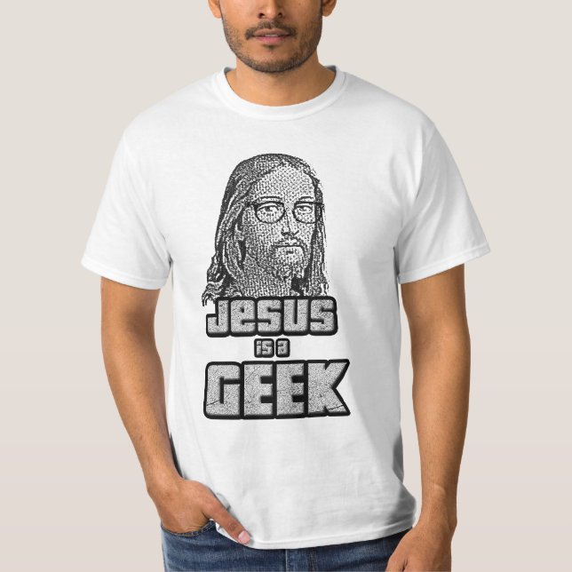 Jesus är en geek tee shirt (Framsida)