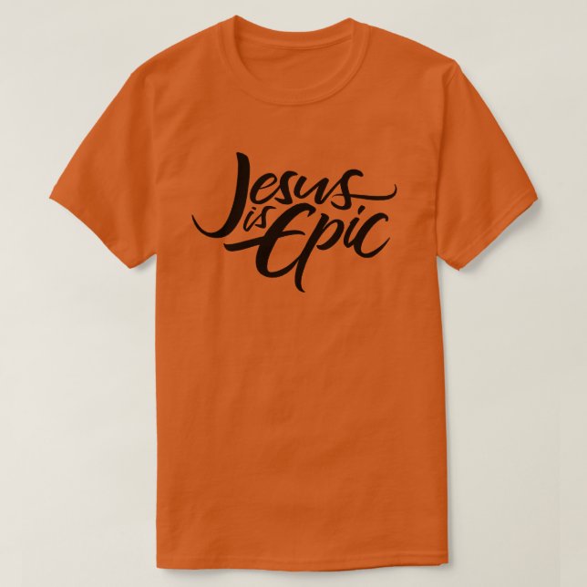 Jesus är Epic Lettering Calligraphy Religiösa Tröja (Design framsida)