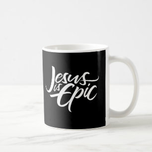 Jesus är Epic Lettering Christian Calligraphy Red Kaffemugg