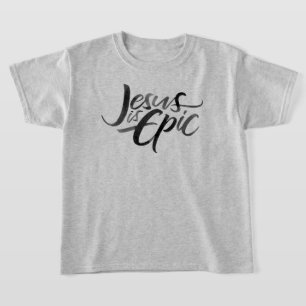 Jesus är Epic Lettering Religiösa Christian Kids T Shirt