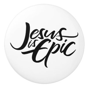 Jesus är Episk Bokstavsdesign Kristet Kalligrafi G Knopp