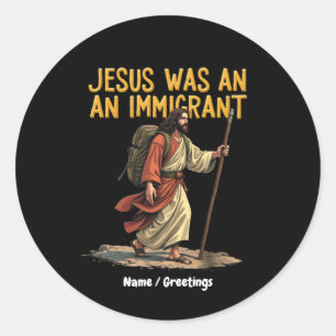 Jesus är ett unikt stöd för Kor design Runt Klistermärke