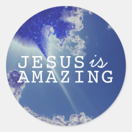 Jesus är Fantastisk med Himlar Stars Runt Klistermärke