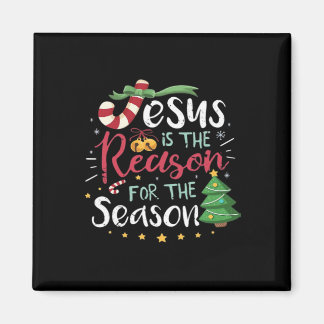 Jesus Är För Säsongens Cane Jul - Det Är Årstiden Magnet
